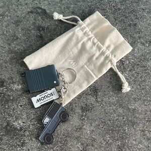 Monos Keychain Set with Black and Gray Accents